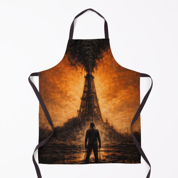 Item preview, Man Silhouette Oil Derrick Fire Dark Drama Film Poster designed and sold by Cine8.