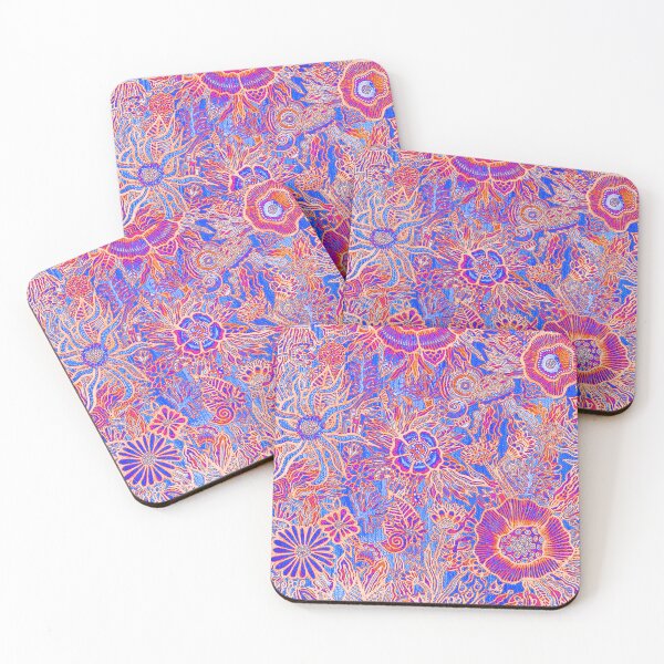 Item preview, TIAMAT: Coral Neon- Vibrant Maximalist Ocean Botanical Art designed and sold by Bloom Theory.