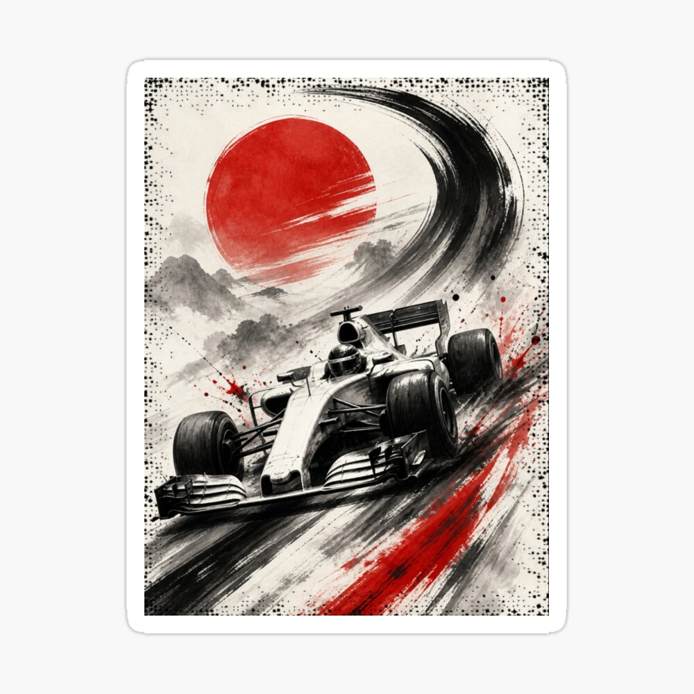 Ink Brush Grand Prix: One Design, On Everything You Own — Sticker