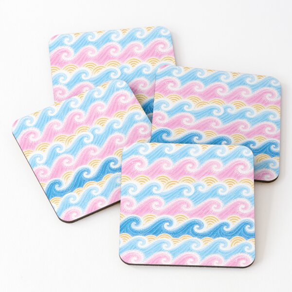 Item preview, Pastel Japanese Wave Pattern designed and sold by YohakuPause.