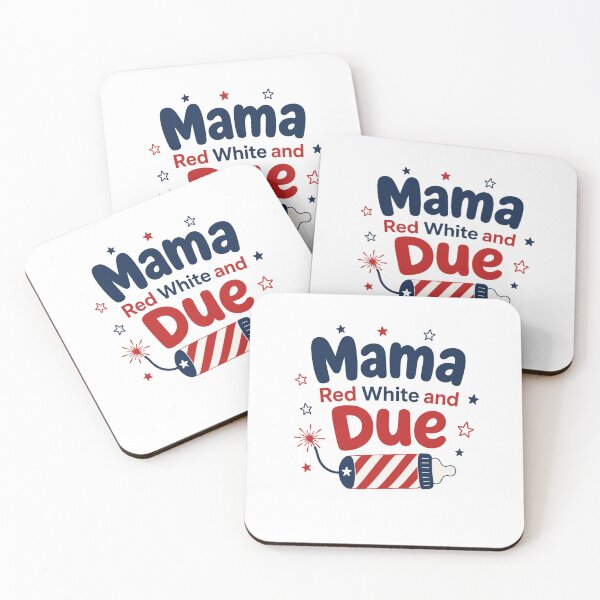 Item preview, Mama Red White and Due 4th of July Pregnancy Announcement designed and sold by clothesy7.
