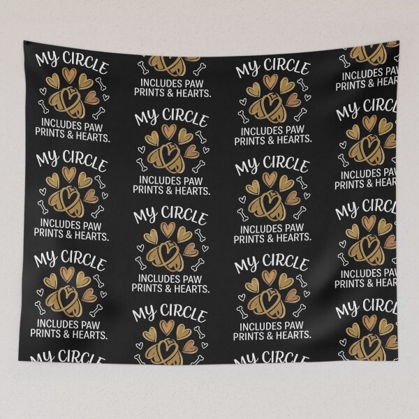 Item preview, My Circle Includes Paw Prints & Hearts T-Shirt designed and sold by artlife4.