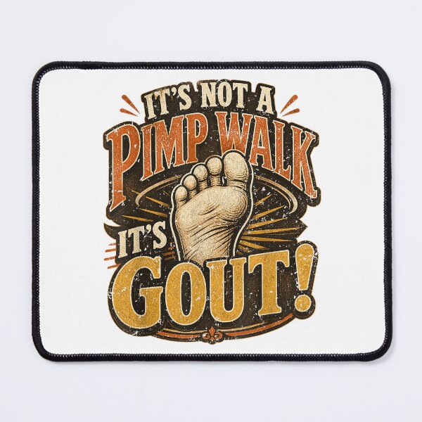 Item preview, It's Not A Pimp Walk It's Gout Funny Old Man Medical Humor designed and sold by 3INEKMIZAN.