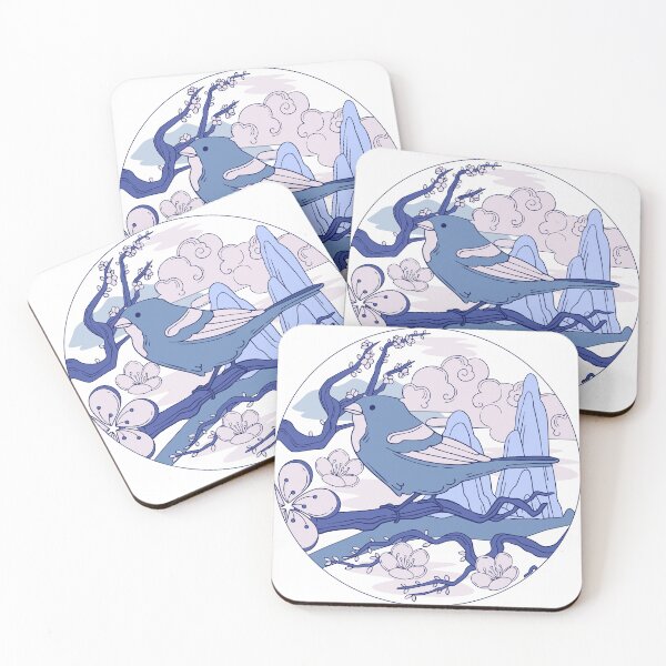 Item preview, Cute Japanese Bird Illustration – Sakura Blossom Aesthetic Nature Art | Japanese art designed and sold by amareshdas008.