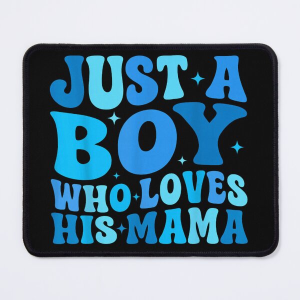 Item preview, Just A Boy Who Loves His Mama Retro Blue Aesthetic Typography designed and sold by ObukiLantara.