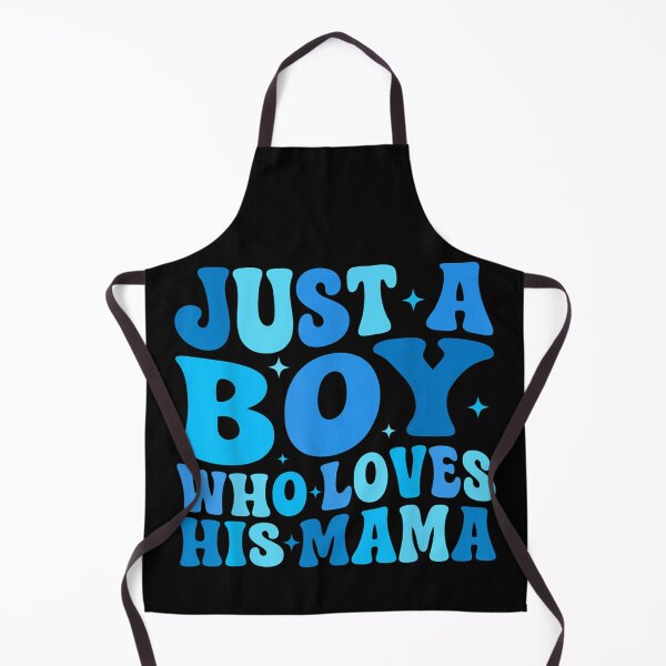 Item preview, Just A Boy Who Loves His Mama Retro Blue Aesthetic Typography designed and sold by ObukiLantara.