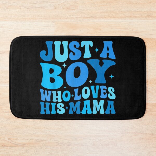 Item preview, Just A Boy Who Loves His Mama Retro Blue Aesthetic Typography designed and sold by ObukiLantara.