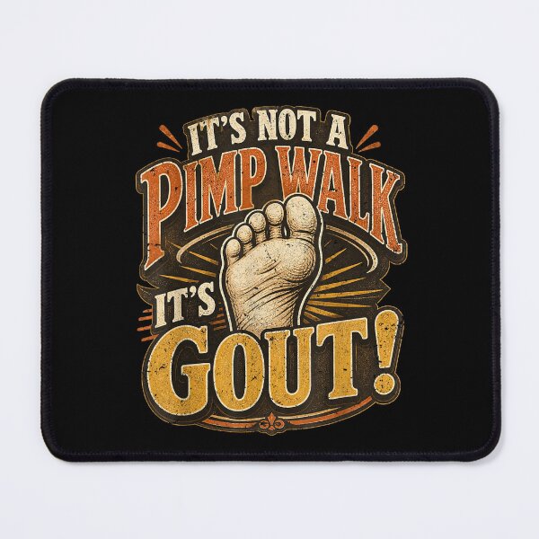 Item preview, It's Not A Pimp Walk It's Gout Funny Old Man Medical Humor designed and sold by 3INEKMIZAN.