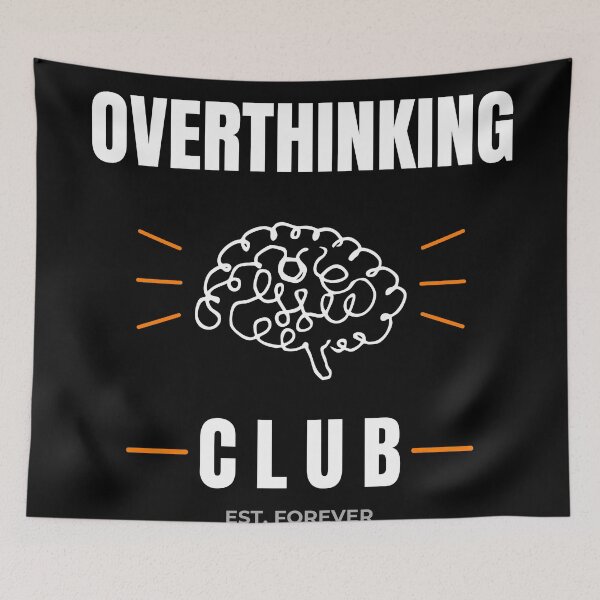Item preview, Overthinking Club Funny Quote Dark Aesthetic Minimal T Shirt Design designed and sold by Uvclick.