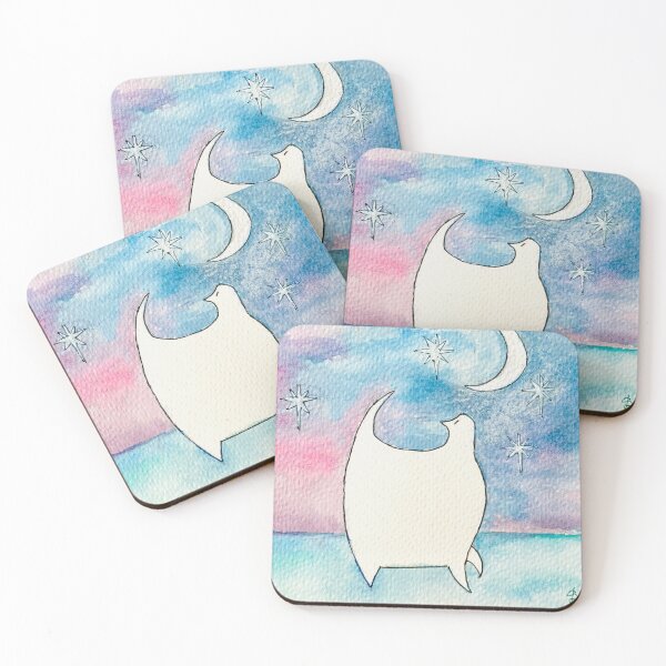 Item preview, Moongazer Watercolour White Cat designed and sold by 7starsart.