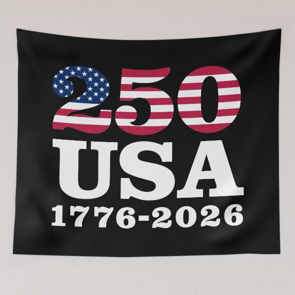 Item preview, 250 USA 1776-2026 - America 250th Anniversary (on black) designed and sold by STUDIO-72.