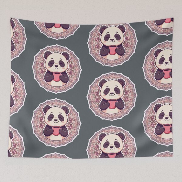 Item preview, Panda with coffe Sticker designed and sold by Chromatic Artistry.