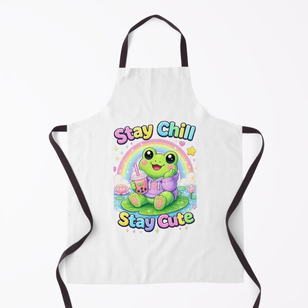 Item preview, Stay Chill Stay Cute Frog – Kawaii Frog Bubble Tea Pastel Aesthetic Cute Animal Design designed and sold by Clothes With Smiling Animals Walt Gral.