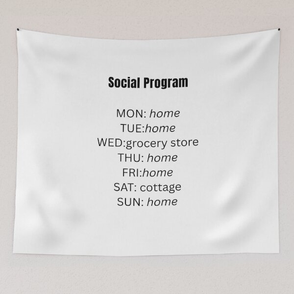 Item preview, Social Program – Funny Introvert Weekly Schedule T-Shirt designed and sold by NordicNonSense.