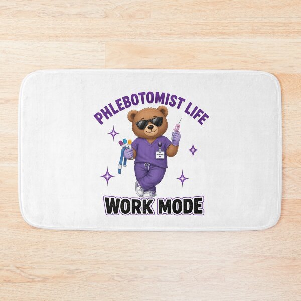 Item preview, Cute Bear Phlebotomist Work Mode Funny Medical Lab Tech Design for National Phlebotomist Recognition Week Gift designed and sold by ClinicalHubs.
