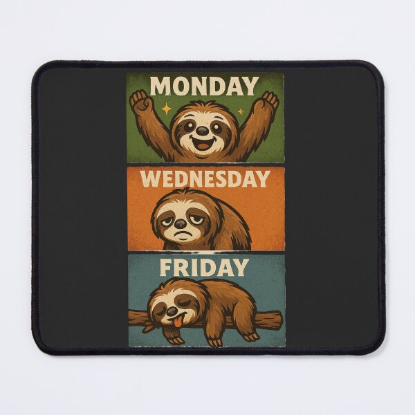 Item preview, Monday Wednesday Friday Sloth Mood Funny Lazy Week Shirt designed and sold by Negisandeep studio.