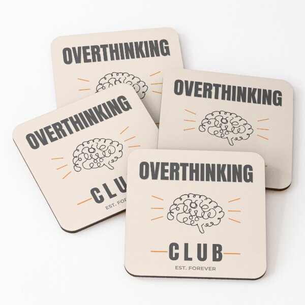 Item preview, Overthinking Club Aesthetic Minimal Quote Soft Beige Design designed and sold by Uvclick.