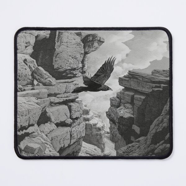 Item preview, A Raven gliding above rugged cliffs, Birds in Motion designed and sold by CDC40.