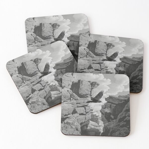 Item preview, A Raven gliding above rugged cliffs, Birds in Motion designed and sold by CDC40.