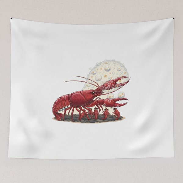 Item preview, Red Crawfish Family Pebble Seabed designed and sold by AbanoubStore.