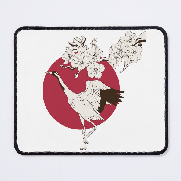 Item preview, Japanese Crane Sakura Shirt – Red Sun Zen Aesthetic Minimalist Japan Art designed and sold by amareshdas008.