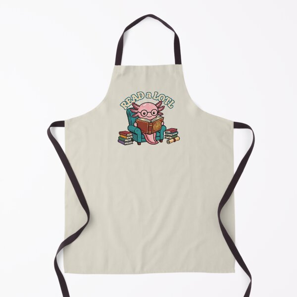 Item preview, I READ A LOTL cute axolotl nerd pink tadpole with books and mayan calendar designed and sold by bard-art.