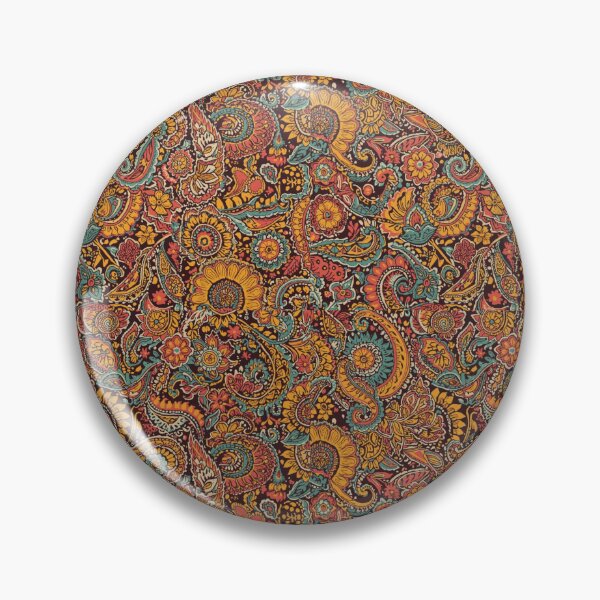 Item preview, Traditional Kalamkari Style Paisley & Lotus Block Print Pattern designed and sold by warayut.