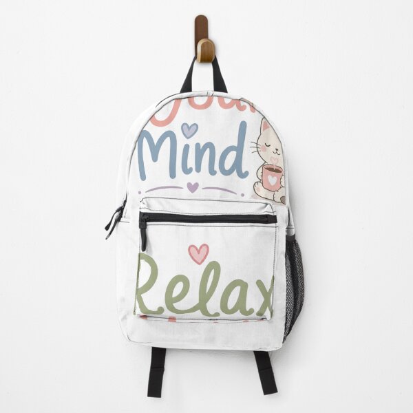 Item preview, Relax Your Mind Cute Aesthetic Cat Design | Minimal Calm Quote Pastel Kawaii Art designed and sold by Sanika arts .