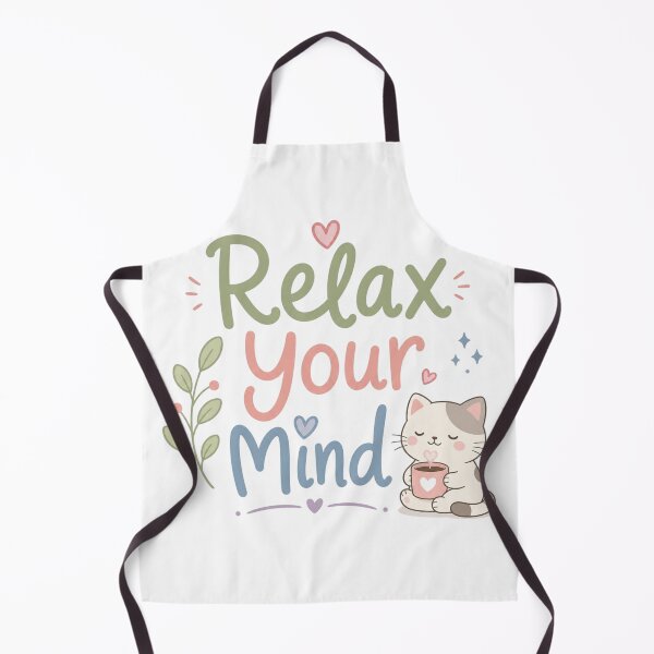 Item preview, Relax Your Mind Cute Aesthetic Cat Design | Minimal Calm Quote Pastel Kawaii Art designed and sold by Sanika arts .