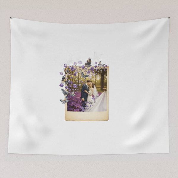 Item preview, Wedding Couple Purple Flower Field Frame designed and sold by AbanoubStore.