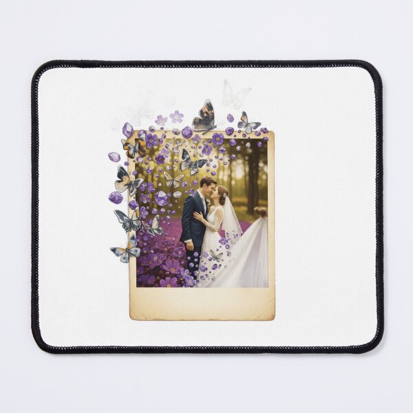 Item preview, Wedding Couple Purple Flower Field Frame designed and sold by AbanoubStore.