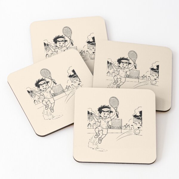 Item preview, Cute Cartoon Boy Tennis Player Line Art designed and sold by Ellode.