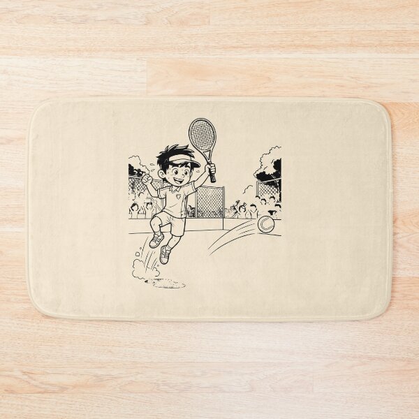 Item preview, Cute Cartoon Boy Tennis Player Line Art designed and sold by Ellode.