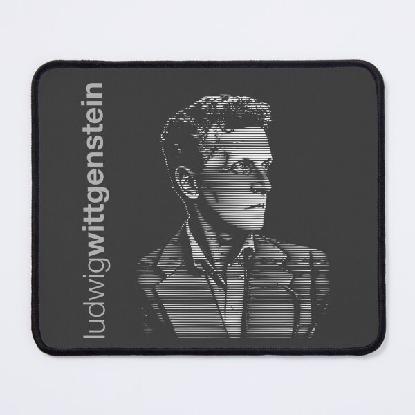 Item preview, Ludwig Wittgenstein halftone-stripes poster designed and sold by CMYKStudio.