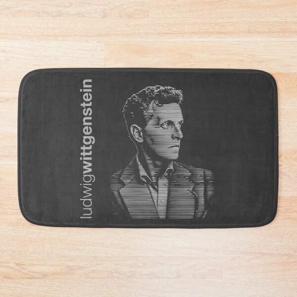 Item preview, Ludwig Wittgenstein halftone-stripes poster designed and sold by CMYKStudio.