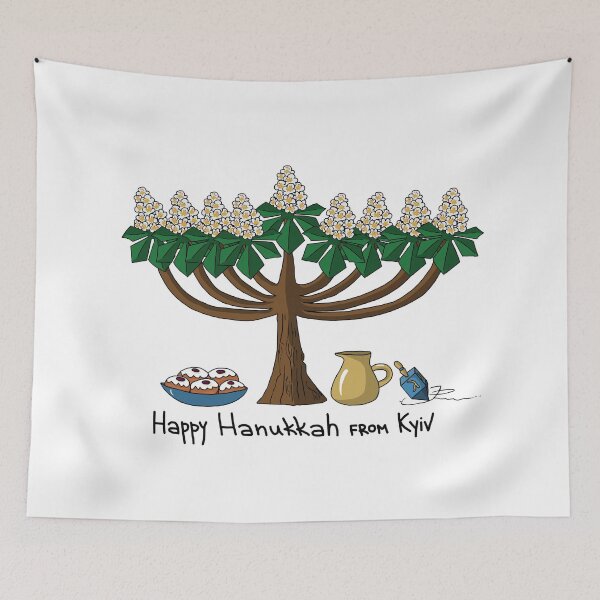 Item preview, Kyiv Chestnut Menorah – Unique Happy Hanukkah from Ukraine Art designed and sold by MyxaART.
