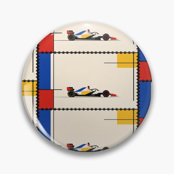 Artikelvorschau, Geometrischer Formel-1-Rennwagen in Primärfarben, Bauhaus-Kunst entworfen und verkauft von PlanetEye Designs.