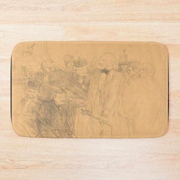 Item preview, Ribot Deposition by Henri de Toulouse-Lautrec | Vintage Courtroom Sketch Fine Art Print designed and sold by artofuniverse.