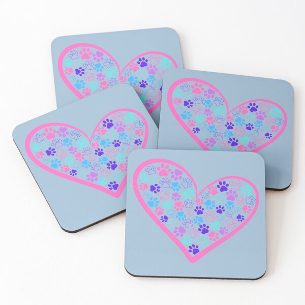 Item preview, Heart full of colorful paw prints designed and sold by Doodles Down South.