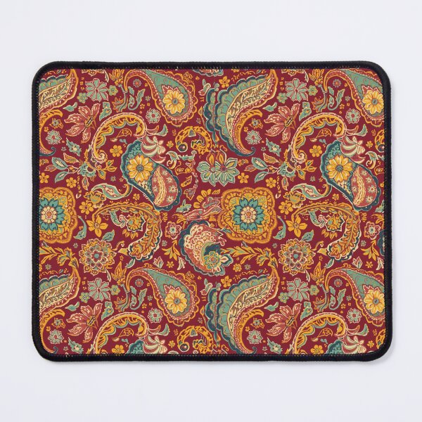 Item preview, Vintage Crimson & Teal Boho Floral Textile Pattern designed and sold by warayut.
