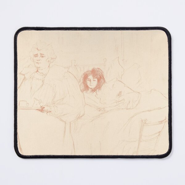 Item preview, Serving Breakfast by Henri de Toulouse-Lautrec | Vintage Bedroom Sketch Fine Art Print designed and sold by artofuniverse.