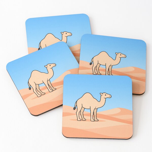 Item preview, Cute Cartoon Camel Standing on Sandy Desert Dunes Illustration designed and sold by Owcomm.