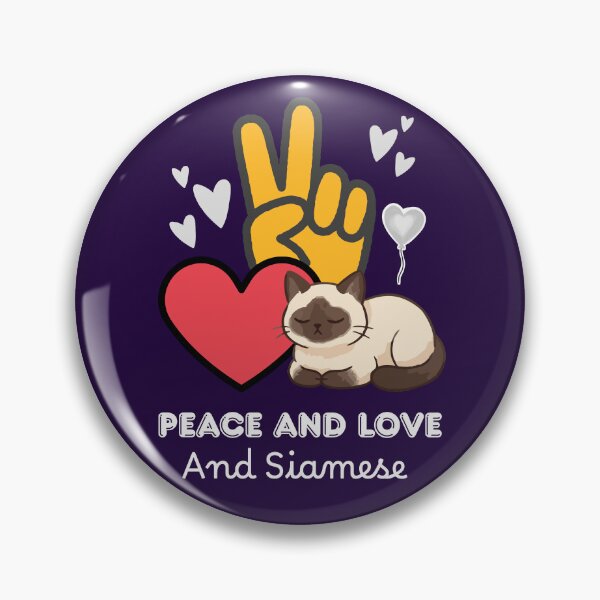 Item preview, Peace Love and Siamese Cat - Cute Aesthetic Kawaii Kitten designed and sold by Fateh-Kro ⭐⭐⭐⭐⭐.