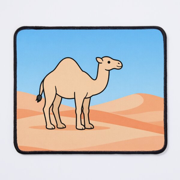 Item preview, Cute Cartoon Camel Standing on Sandy Desert Dunes Illustration designed and sold by Owcomm.