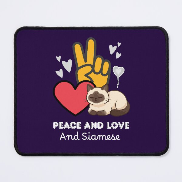 Item preview, Peace Love and Siamese Cat - Cute Aesthetic Kawaii Kitten designed and sold by Fateh-Kro ⭐⭐⭐⭐⭐.