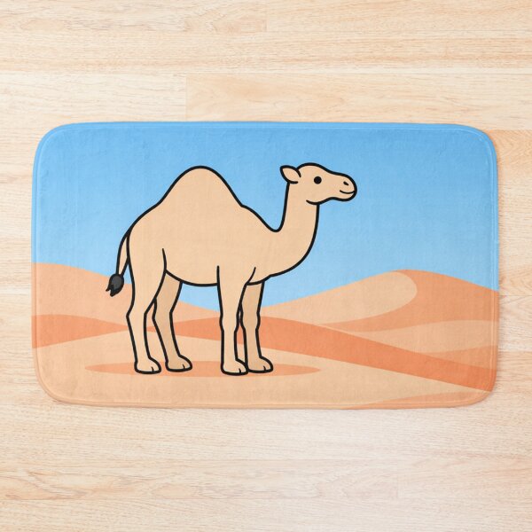 Item preview, Cute Cartoon Camel Standing on Sandy Desert Dunes Illustration designed and sold by Owcomm.