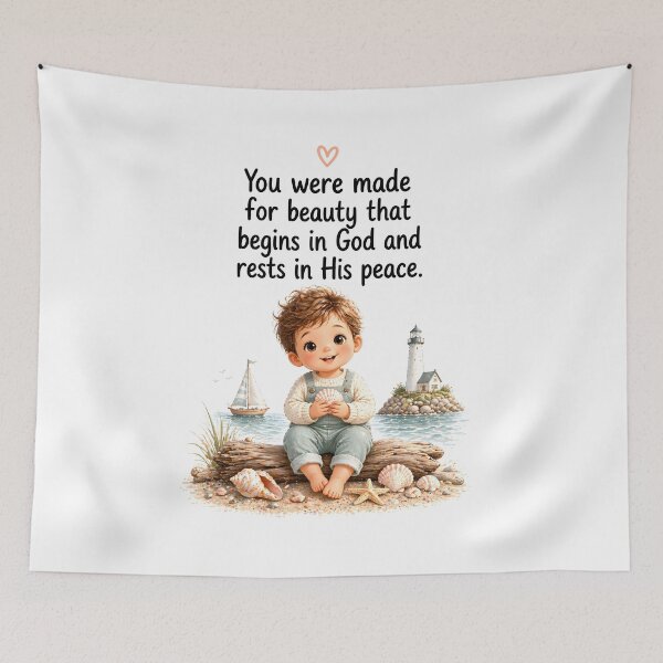 Item preview, You Were Made For Beauty Christian Nursery Boy Coastal Wall Art designed and sold by LoveNurseries.