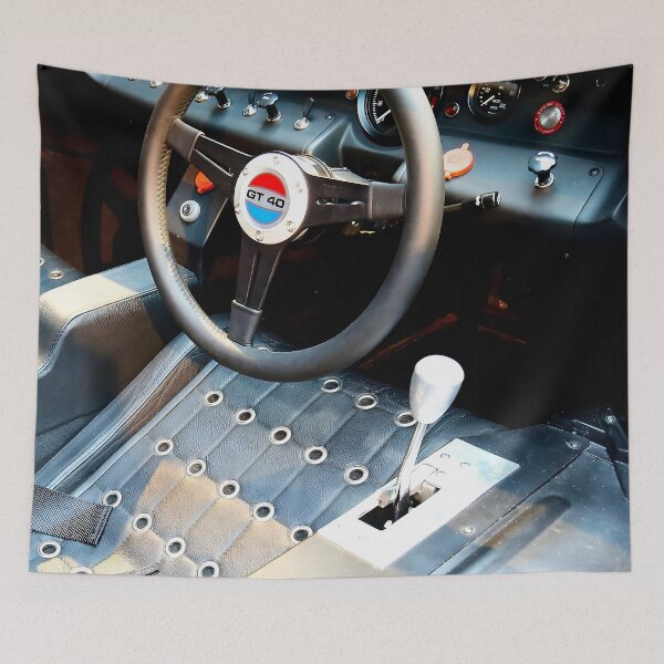 Item preview, Iconic Racing Cockpit Dashboard & Steering Wheel Detail - 2016 Shelby CS GT40 Interior designed and sold by Peter Kraaibeek | Generative Designs and Car Art.