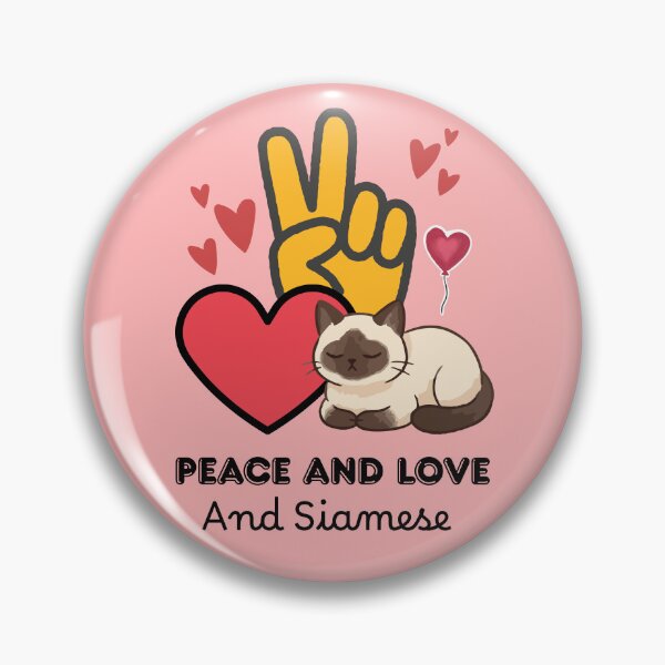 Item preview, Peace Love and Siamese Cat - Cute Aesthetic Kawaii Kitten designed and sold by Fateh-Kro ⭐⭐⭐⭐⭐.