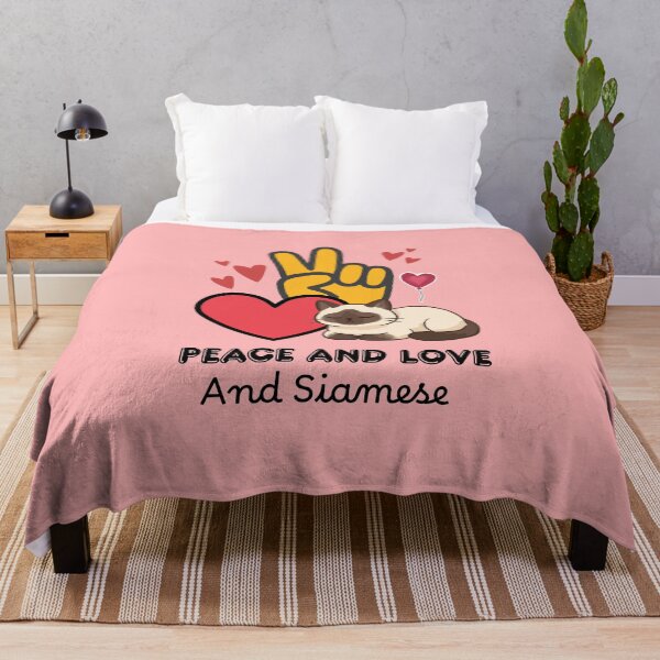 Item preview, Peace Love and Siamese Cat - Cute Aesthetic Kawaii Kitten designed and sold by Fateh-Kro ⭐⭐⭐⭐⭐.
